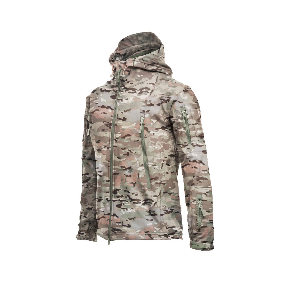 (Image Color, 4XL) Military Outdoor Jackets Men Shark Skin Soft Shell Tactical Waterproof Windbreaker Army Combat Jacket Mens Hooded Bomber Coats