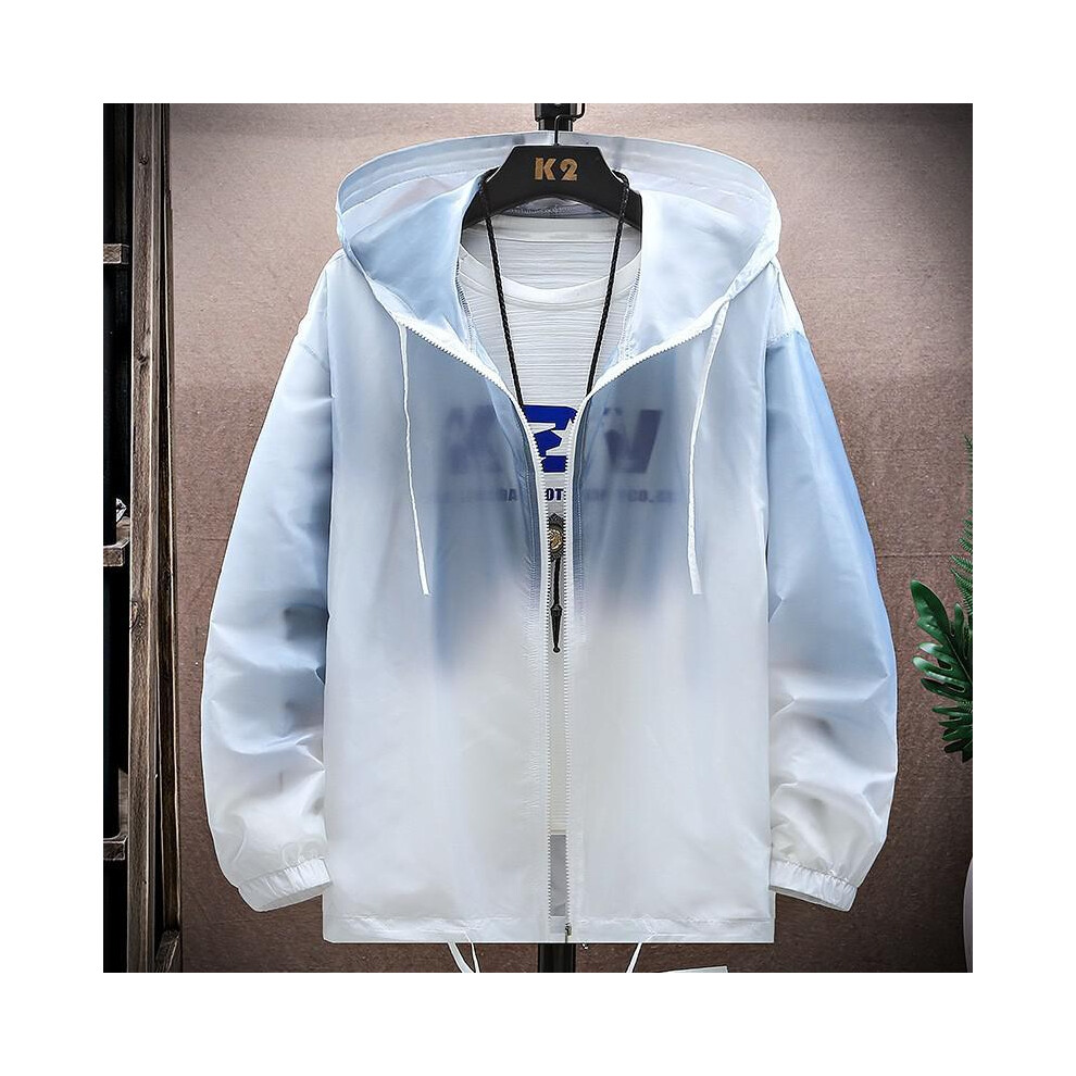 (GRAY, 4XL) High Quality Sunscreen Jacket For Men Casual Windbreaker Jacket Breathable Waterproof Outdoor Jacket Sunshine Proction