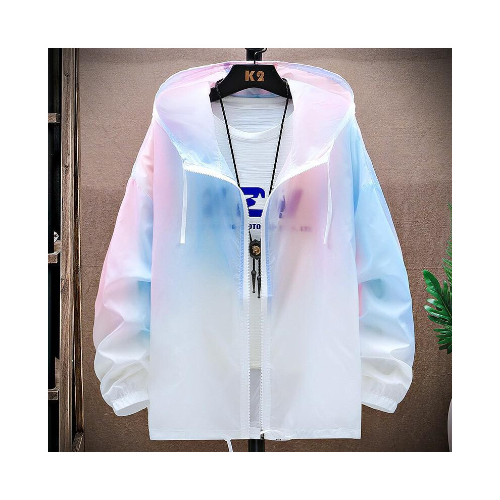 Maxpower (Pink, 4XL) High Quality Sunscreen Jacket For Men Casual Windbreaker Jacket Breathable Waterproof Outdoor Jacket Sunshine Proction