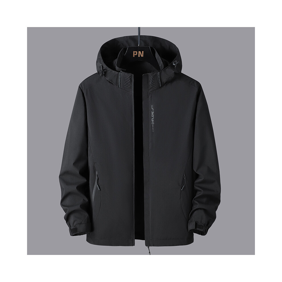 Maxpower (Black, 4XL (84Kg-92Kg)) New Hiking Jackets Mens Waterproof Clothes Reflective Windbreaker Hunting Camping Trekking Jackets Outdoor Windproof Coats Ma