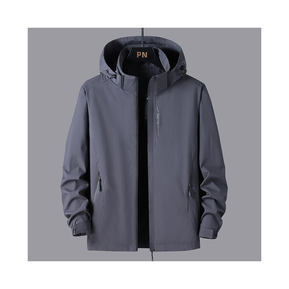 Maxpower (Gray, Xxxl (76Kg-84Kg)) New Hiking Jackets Mens Waterproof Clothes Reflective Windbreaker Hunting Camping Trekking Jackets Outdoor Windproof Coats Ma