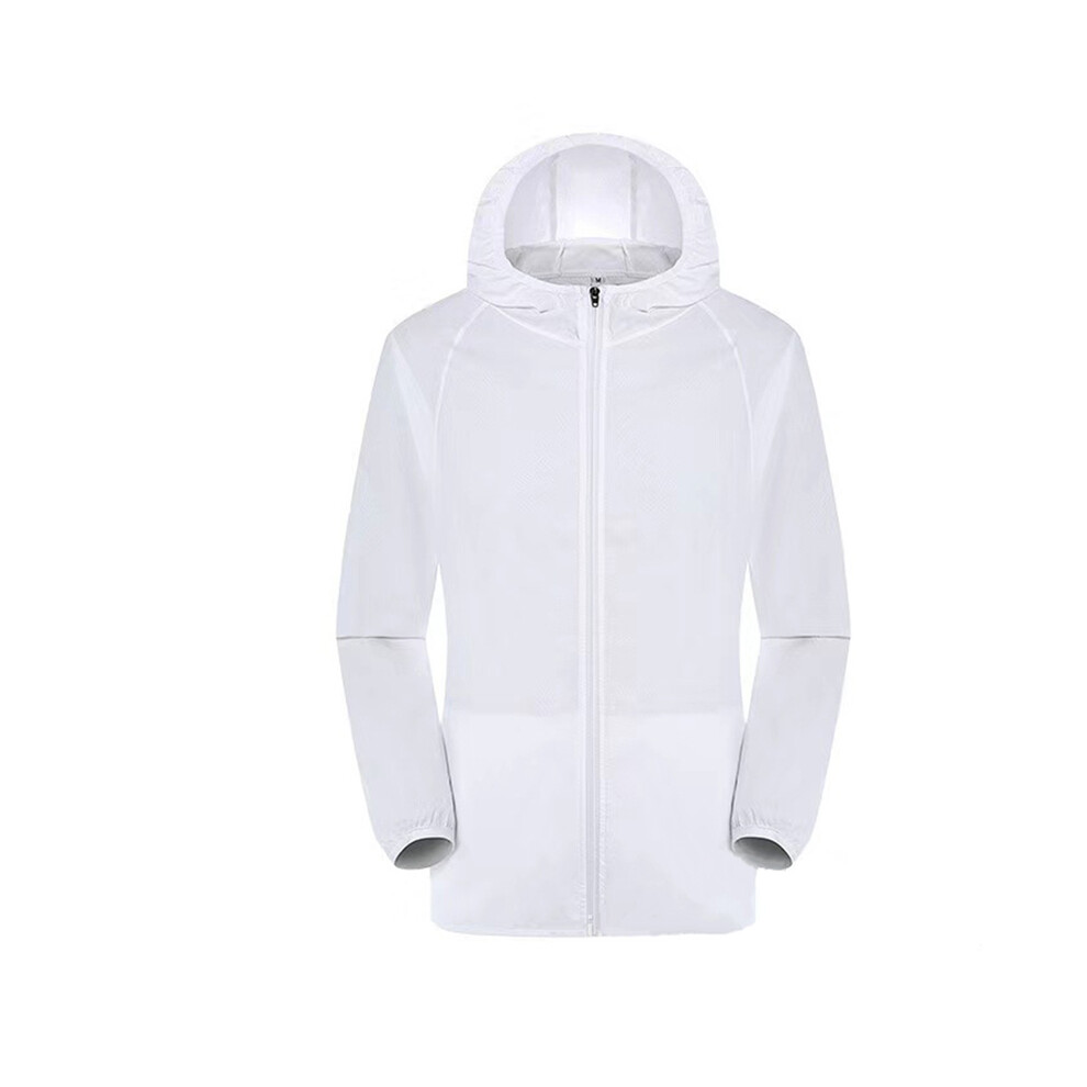 Maxpower (B4 White, L) Quick Dry Skin Coat Sunscreen Waterproof Uv Women Thin Army Outwear Ultra-Light Windbreake Jacket Women Men Windproof Coat Jacke