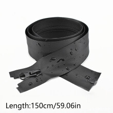 (150cm) Long Nylon Zippers 50 55 60 65 70 75 80 85 90 95 100 120 150 Cm Coil Zipper Outdoor Waterproof Open-end Garment Jacket Zipper