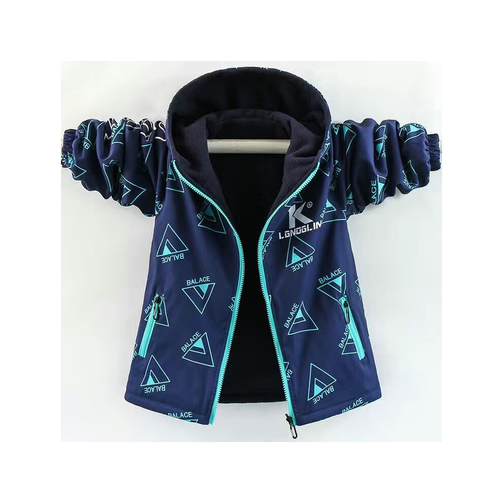 (As the picture, 10T) Autumn Children's Clothes Double-sided Wear Jacket Fleece Coat Boy Waterproof Windproof Children Outerwear Sport Jacket For Boys