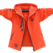 (Orange red, 4T) Autumn Children's Clothes Double-sided Wear Jacket Fleece Coat Boy Waterproof Windproof Children Outerwear Sport Jacket For Boys