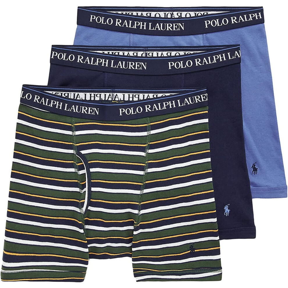 POLO RALPH LAUREN Classic Fit w/Wicking 3-Pack Boxer Briefs  Green Str