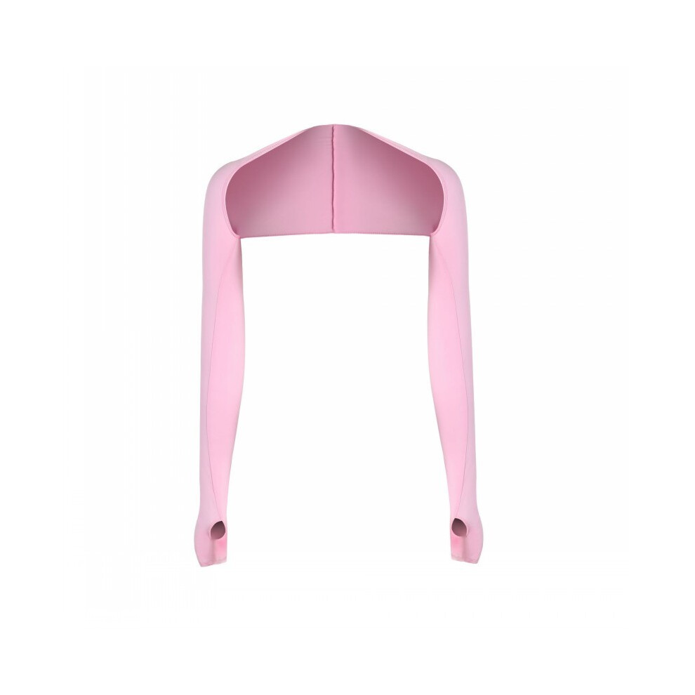 (Pink) Open Front Shrugs Tops Women Cooling Arm Sleeves Cropped Tops Outdoor Sun Protection Cooler Shrug Arms Wrap Long Sleeves Unisex