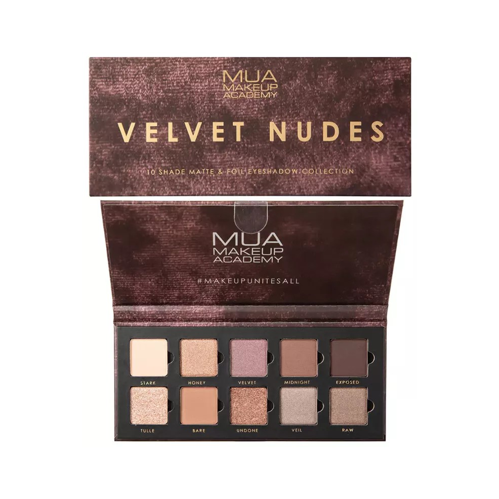MUA Velvet Eyeshadow Palette Nude Matte And Foil Eyeshadow Collection