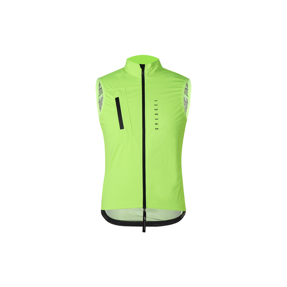 (YELLOW, M) SPEXCEL 22 All Season Pro fit Waterproof And Windproof Cycling Vest Light 3 layer Fabric Bicycle Jacket Wind vest two way zip