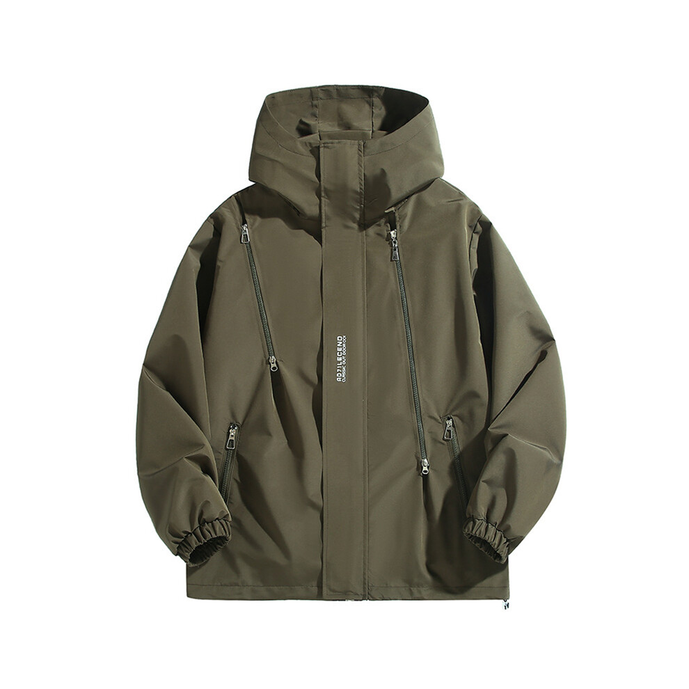 Maxpower (Green, 8XL(120 To 130Kg)) Plus Size Windbreaker Men Waterproof Jacket Solid Color Black Windbreaker Coats Male Big Size Outdoor Outerwear