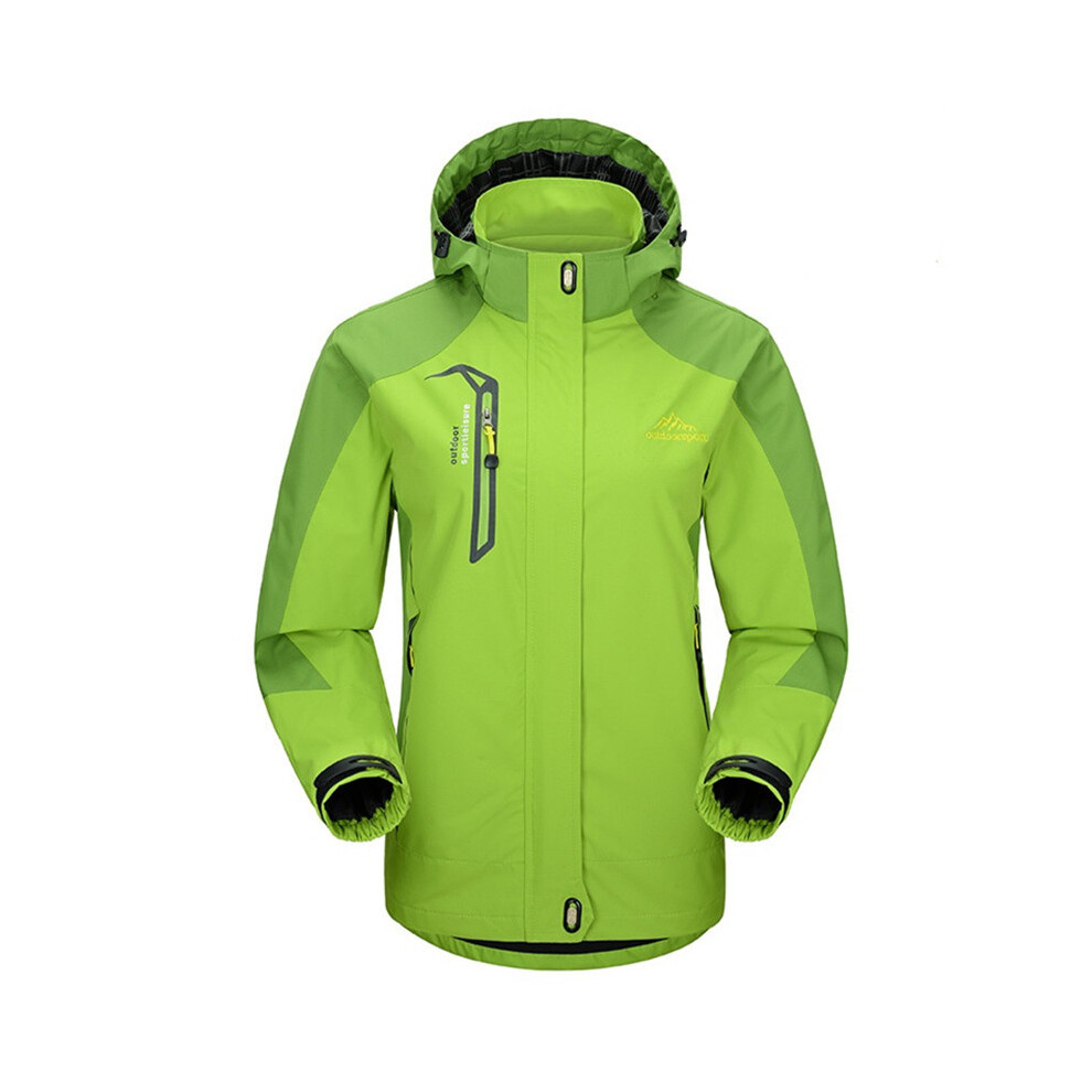 (Fruit Green Jacket, Asian Size 4xl) Outdoor Waterproof Hiking Jacket Set Women Spring Autumn Breathable Hooded Coat Trekking Camping Climbing Windbreaker Sport Suit