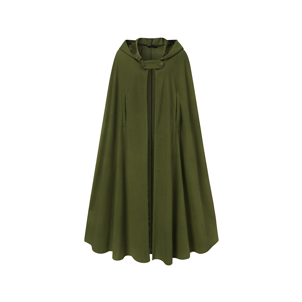 Maxpower (Army Green, Xxxl) Women Stylish Long Cape Cloak Hooded Wool Blend Cloak Coat Autumn Hoodies Poncho Warm Cosplay Jackets Outwear Windbreaker