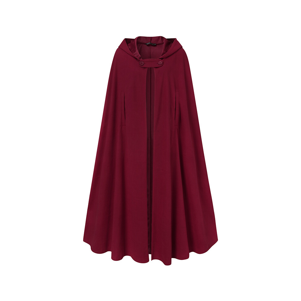 Maxpower (Red, 4XL) Women Stylish Long Cape Cloak Hooded Wool Blend Cloak Coat Autumn Hoodies Poncho Warm Cosplay Jackets Outwear Windbreaker