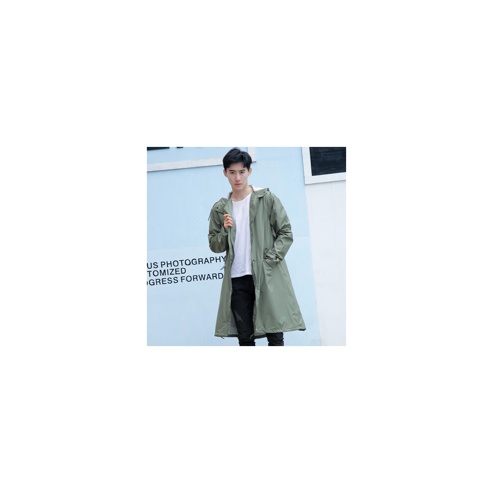 (army green, XL) Hood Long Raincoat Women Men Waterproof Stylish Rain Coat Jacket Luxury Elegant Plus Sizes