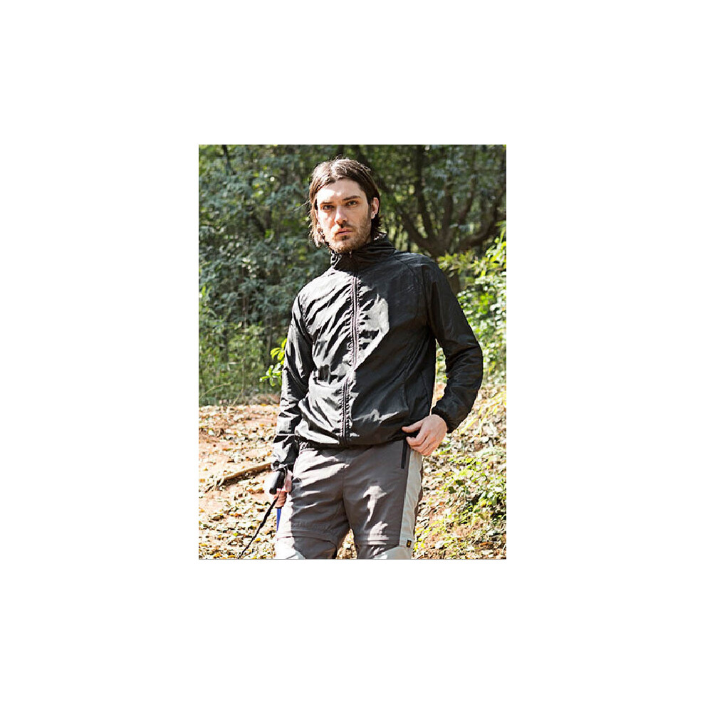 (black, Asian size 4XL) Outdoor Running Camping Hiking Bike Sport Jacket Sun-Protect Ultralight Waterproof Dark Stria Rain Women Men Coat
