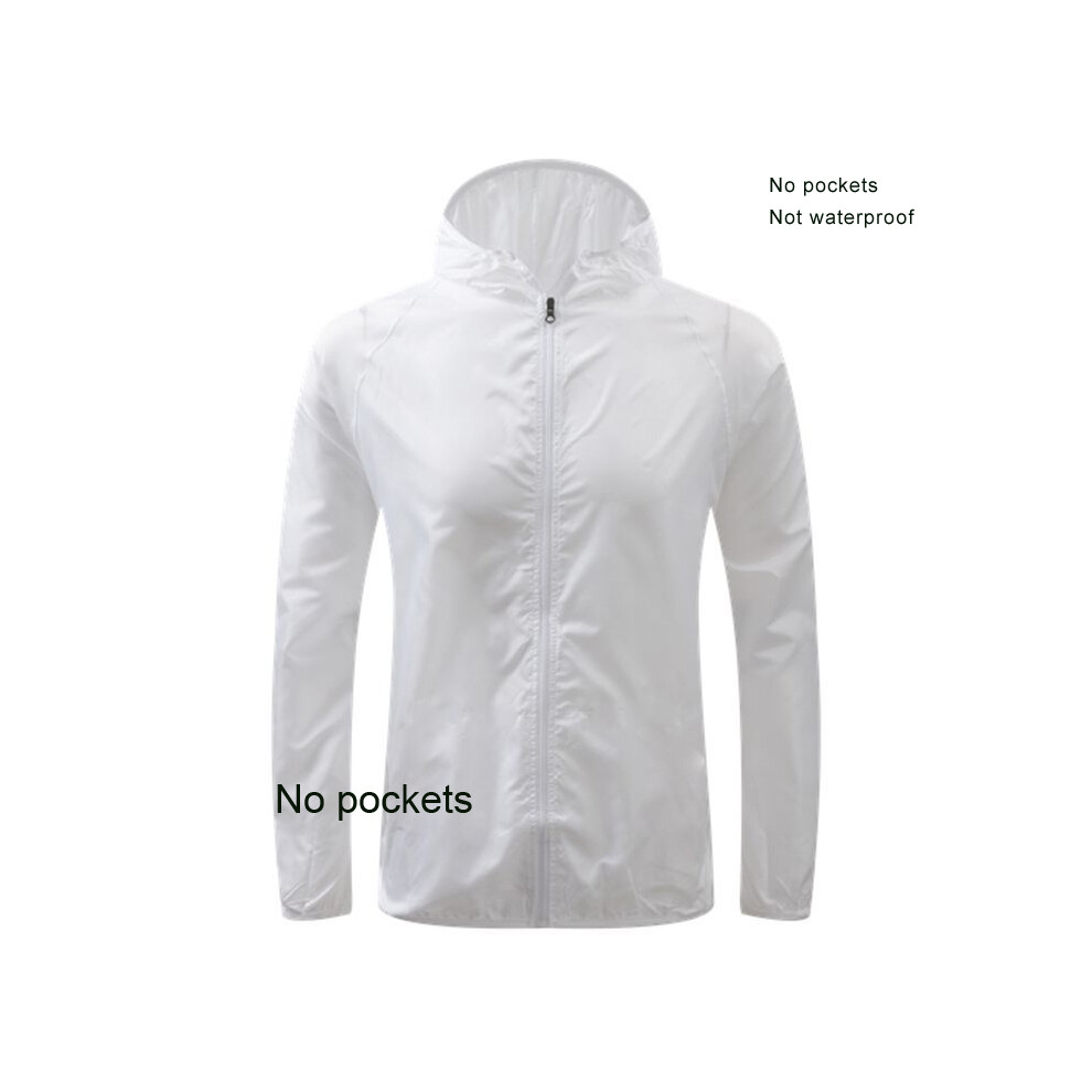 (Ivory, Asian size XL) Outdoor Running Camping Hiking Bike Sport Jacket Sun-Protect Ultralight Waterproof Dark Stria Rain Women Men Coat