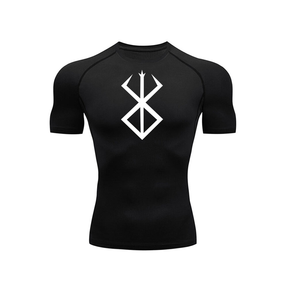 Maxpower (Black, L) Compression Long Sleeve Shirt Men's Running T-Shirt Sun Protection Second Skin Gym Sweat Sports Top Black Workout Sportswear