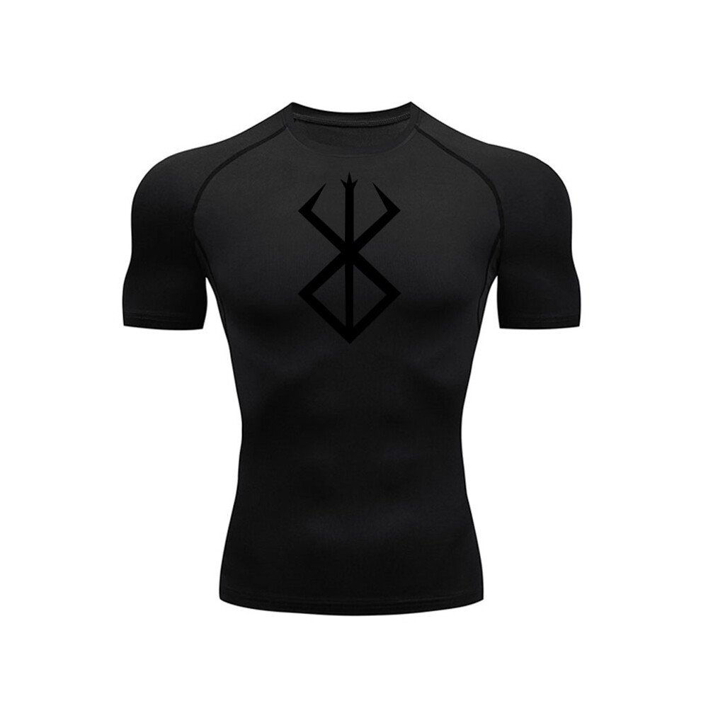 Maxpower (Black, S) Compression Long Sleeve Shirt Men's Running T-Shirt Sun Protection Second Skin Gym Sweat Sports Top Black Workout Sportswear