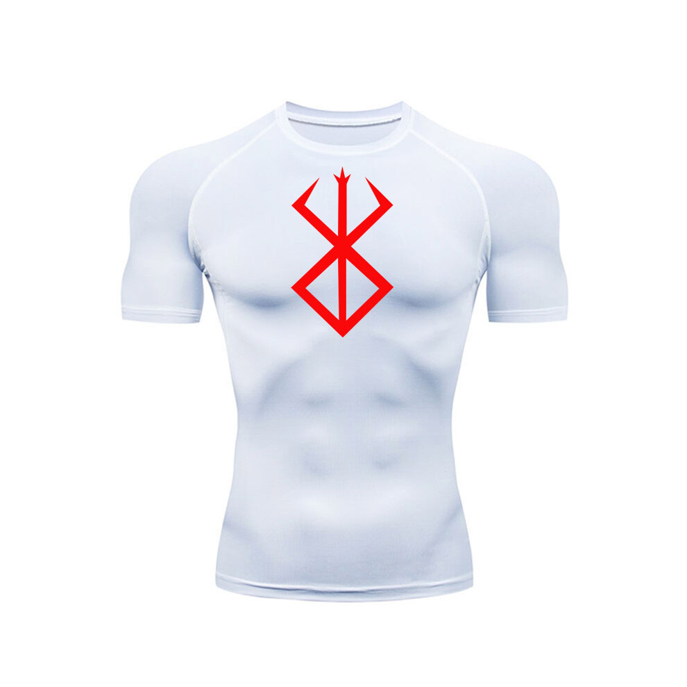 Maxpower (White, Xxxl) Compression Long Sleeve Shirt Men's Running T-Shirt Sun Protection Second Skin Gym Sweat Sports Top Black Workout Sportswear