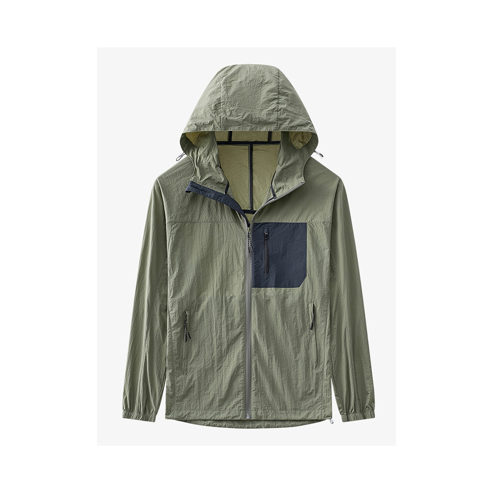 Maxpower (Army Green, 3XL) Summer Anti-Uv Men Skin Coats Ultra-Light Thin Outdoor Sunscreen Clothing Upf50+ Sun Proof Hooded Windbreaker Casual Jackets