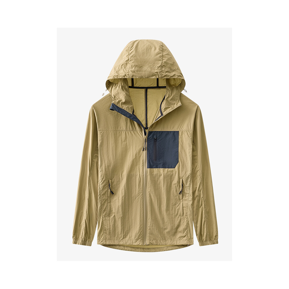 Maxpower (Khaki, 3XL) Summer Anti-Uv Men Skin Coats Ultra-Light Thin Outdoor Sunscreen Clothing Upf50+ Sun Proof Hooded Windbreaker Casual Jackets