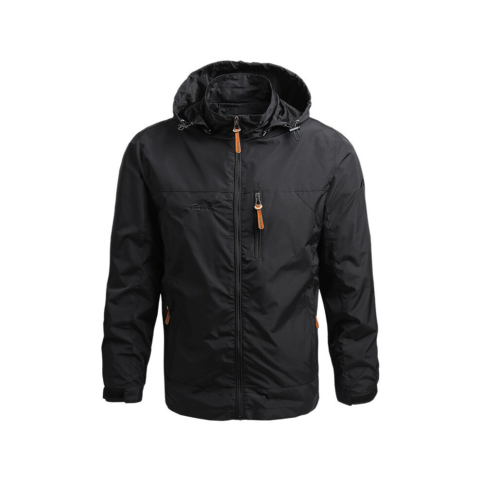Maxpower (Black, M) Men Windbreaker Winter Waterproof Camping Jacket Hooded Zip-Up Military Jackets Coat Man Softshell Field Jacket Work Outwear