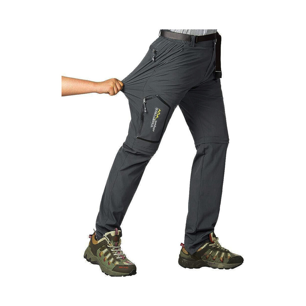 Maxpower (Gray, Asian Size Xxl) Spring Hiking Tactical Pants Men Waterproof Detachable Fishing Wear Climbing Clothes Quick Dry Anti-Uv Trousers
