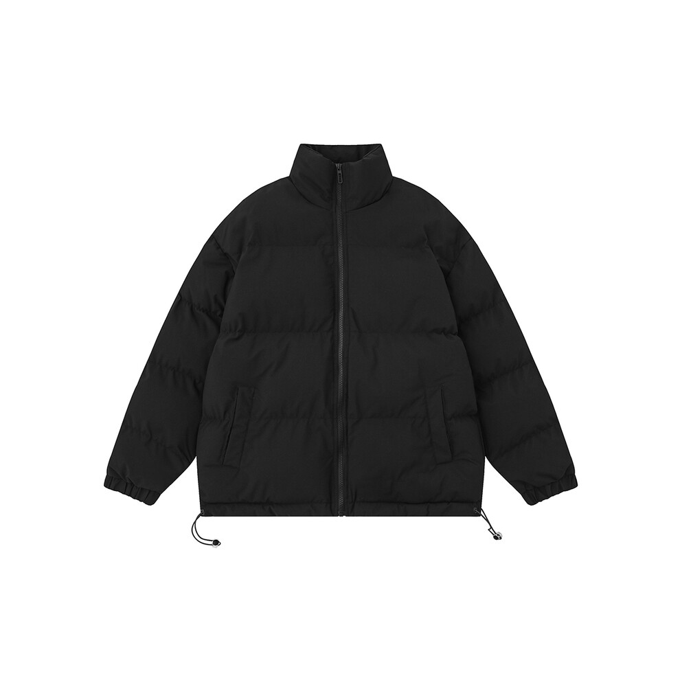 (Black, L) Waterproof Winter Coat Y2k Solid Harajuku Puffer Jacket Men Oversized Black Bubble Coat Korean Fashions Hooded Parkas