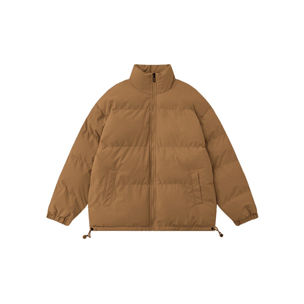 (Khaki, XL) Waterproof Winter Coat Y2k Solid Harajuku Puffer Jacket Men Oversized Black Bubble Coat Korean Fashions Hooded Parkas