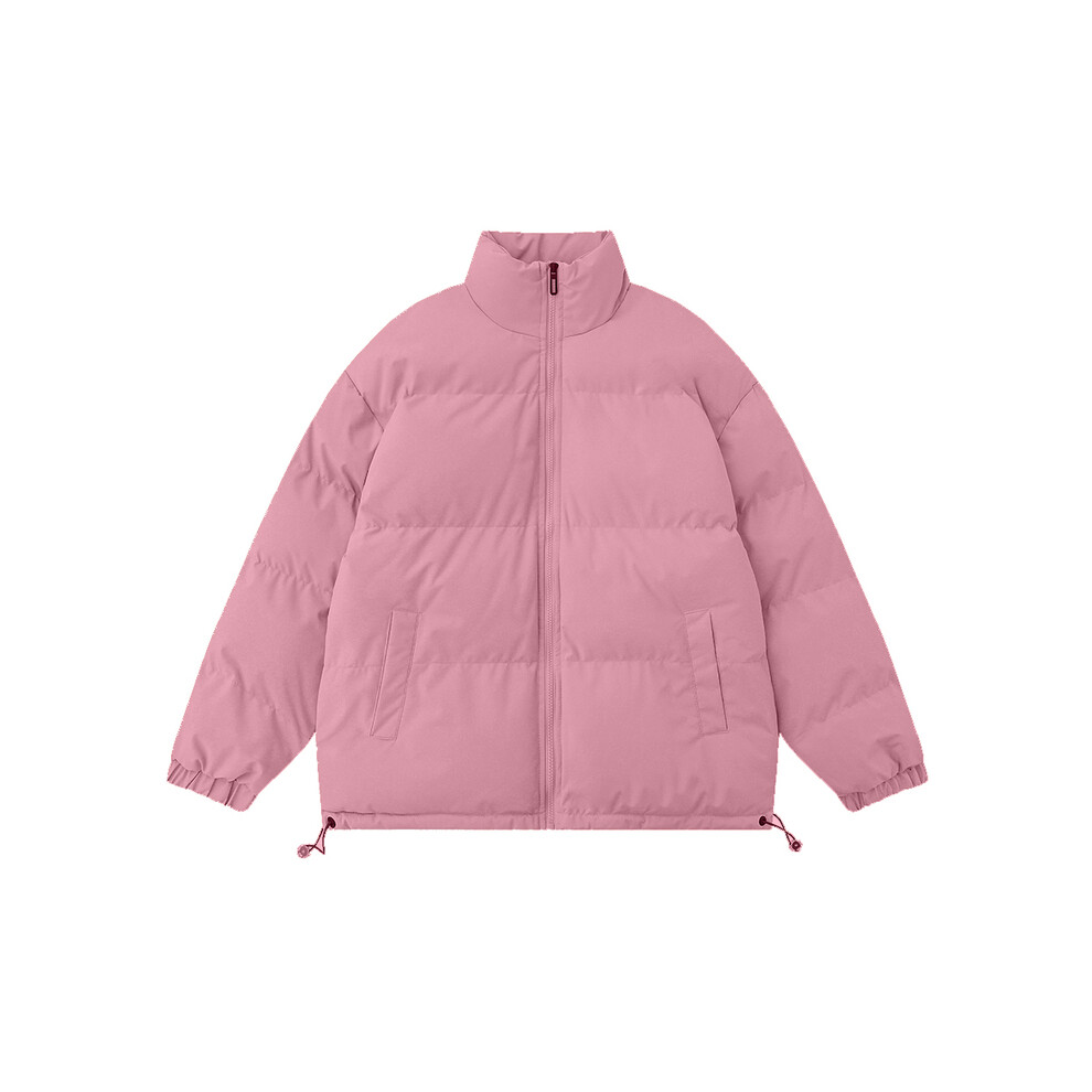 (Pink, L) Waterproof Winter Coat Y2k Solid Harajuku Puffer Jacket Men Oversized Black Bubble Coat Korean Fashions Hooded Parkas