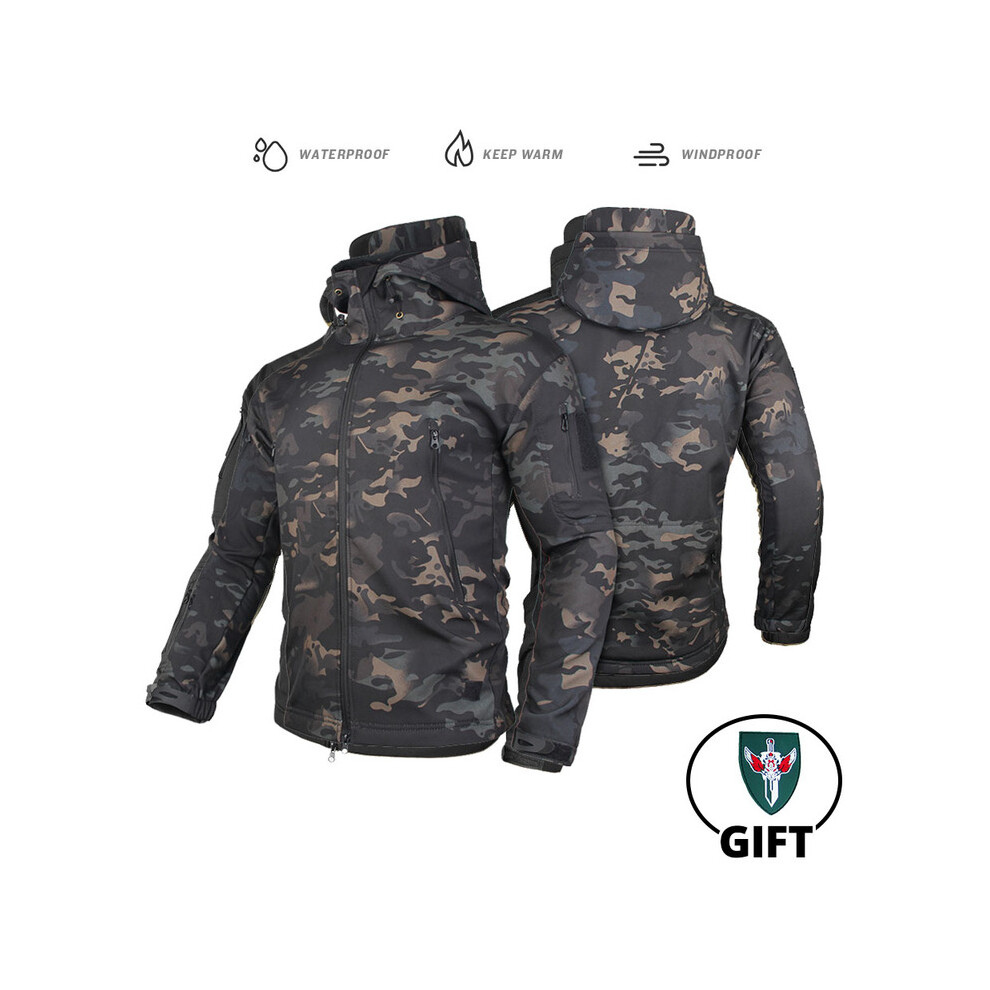 (LY AY Jacket, 4XL) Tactical Jacket Fleece Winter Men Hiking Jackets Windbreaker Waterproof Soft Shell Jacket Motorcycle Camping Fishing Clothings
