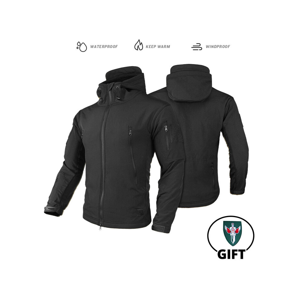 Maxpower (Ly Bk Jacket, Xl) Tactical Jacket Fleece Winter Men Hiking Jackets Windbreaker Waterproof Soft Shell Jacket Motorcycle Camping Fishing Clothings