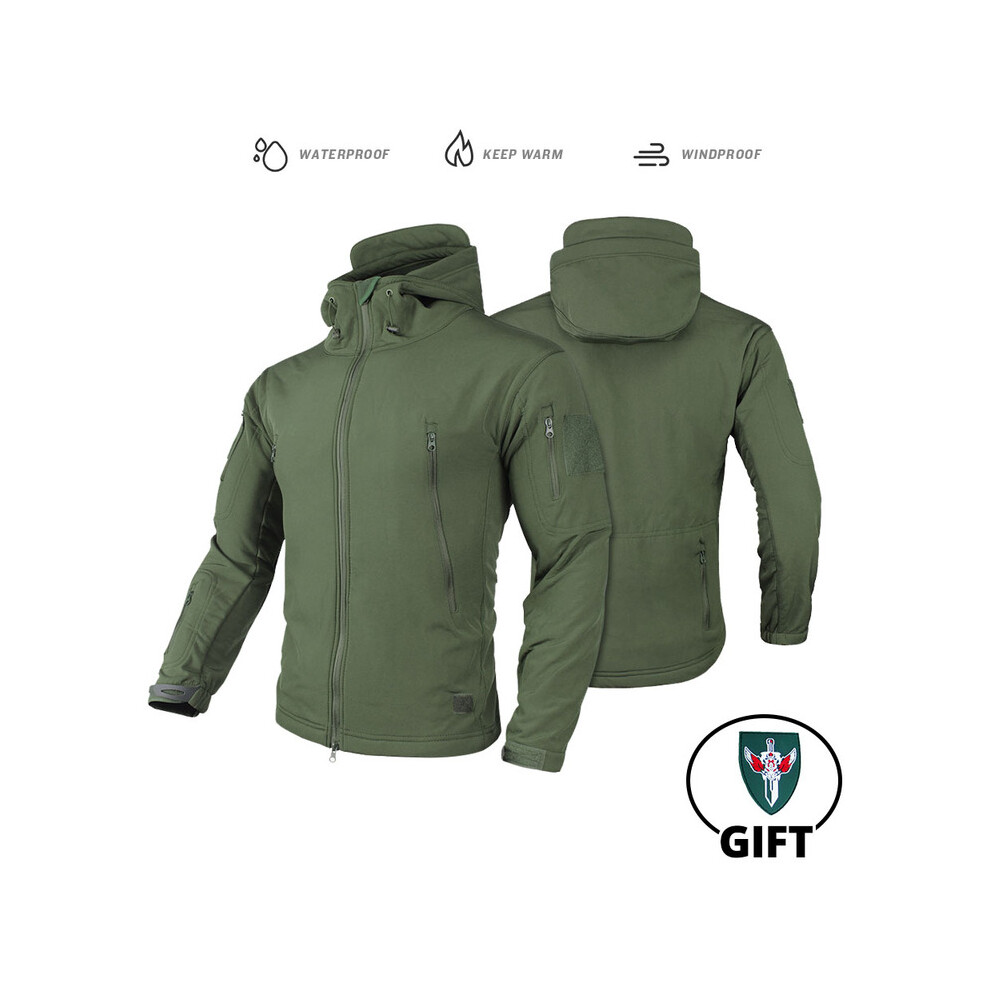 Maxpower (Ly Gn Jacket, L) Tactical Jacket Fleece Winter Men Hiking Jackets Windbreaker Waterproof Soft Shell Jacket Motorcycle Camping Fishing Clothings