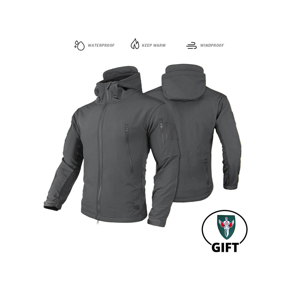 Maxpower (Ly Gr Jacket, L) Tactical Jacket Fleece Winter Men Hiking Jackets Windbreaker Waterproof Soft Shell Jacket Motorcycle Camping Fishing Clothings