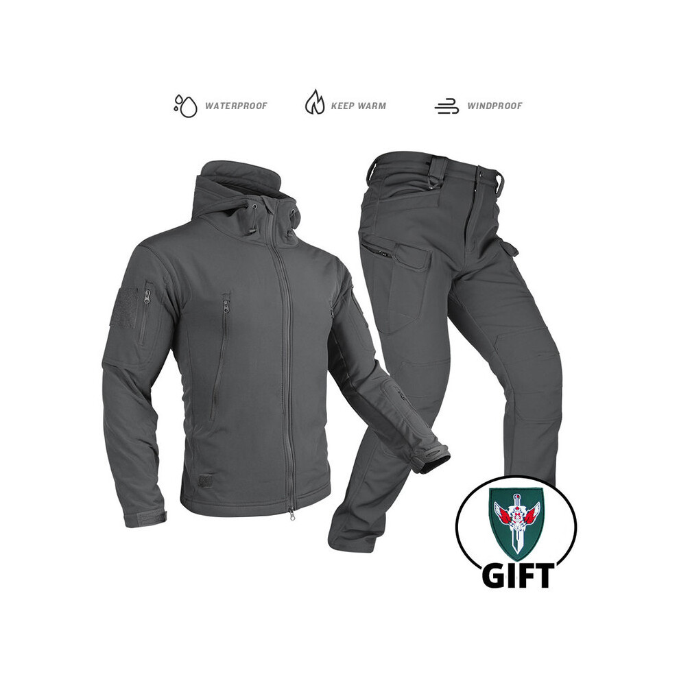 Maxpower (Ly Gr Suit, Xxxl) Tactical Jacket Fleece Winter Men Hiking Jackets Windbreaker Waterproof Soft Shell Jacket Motorcycle Camping Fishing Clothings