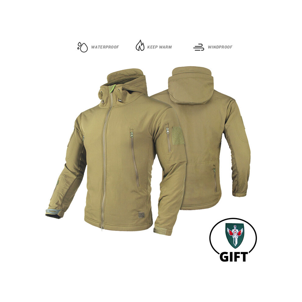 (LY YW Jacket, XXXL) Tactical Jacket Fleece Winter Men Hiking Jackets Windbreaker Waterproof Soft Shell Jacket Motorcycle Camping Fishing Clothings