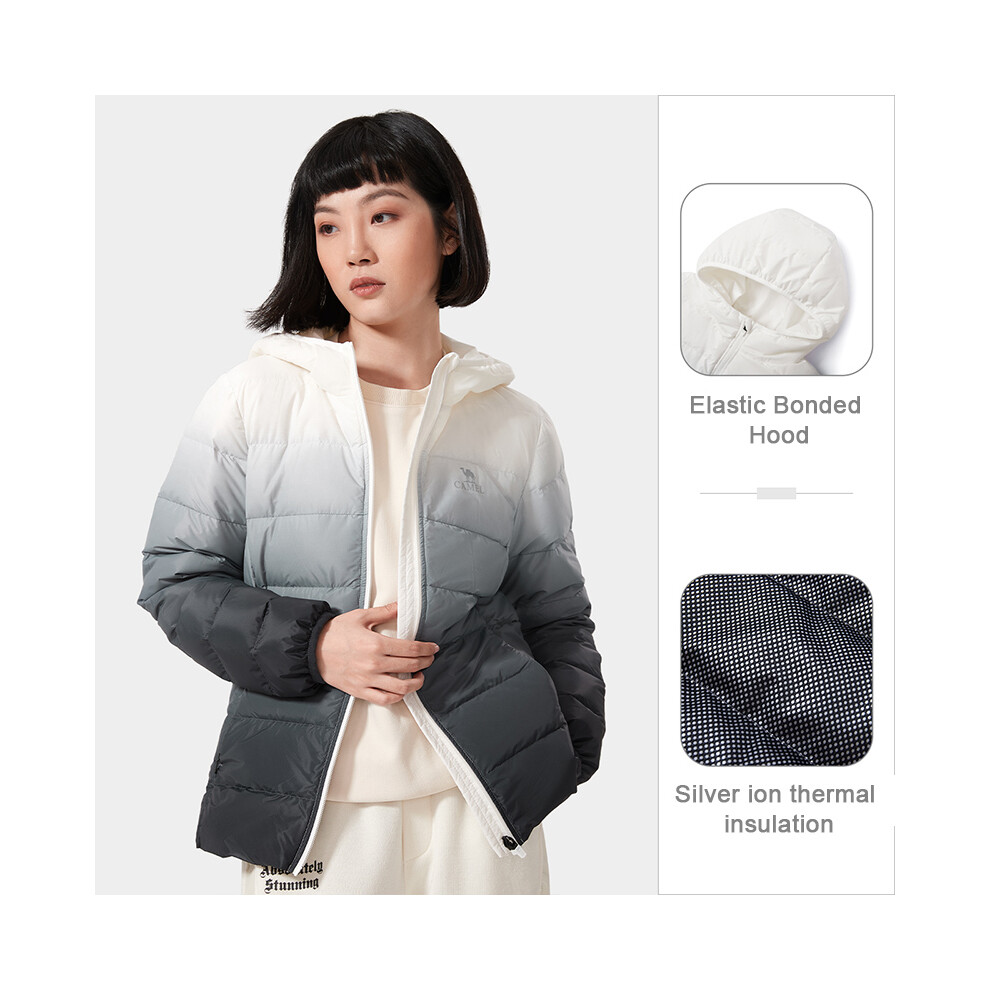 (Shadow Gray-F, XXL) GOLDEN CAMEL Jacket for Women and Men Waterproof Outdoor Warm Duck Down Jacket Hooded Men's Coat Lightweight Windbreakers