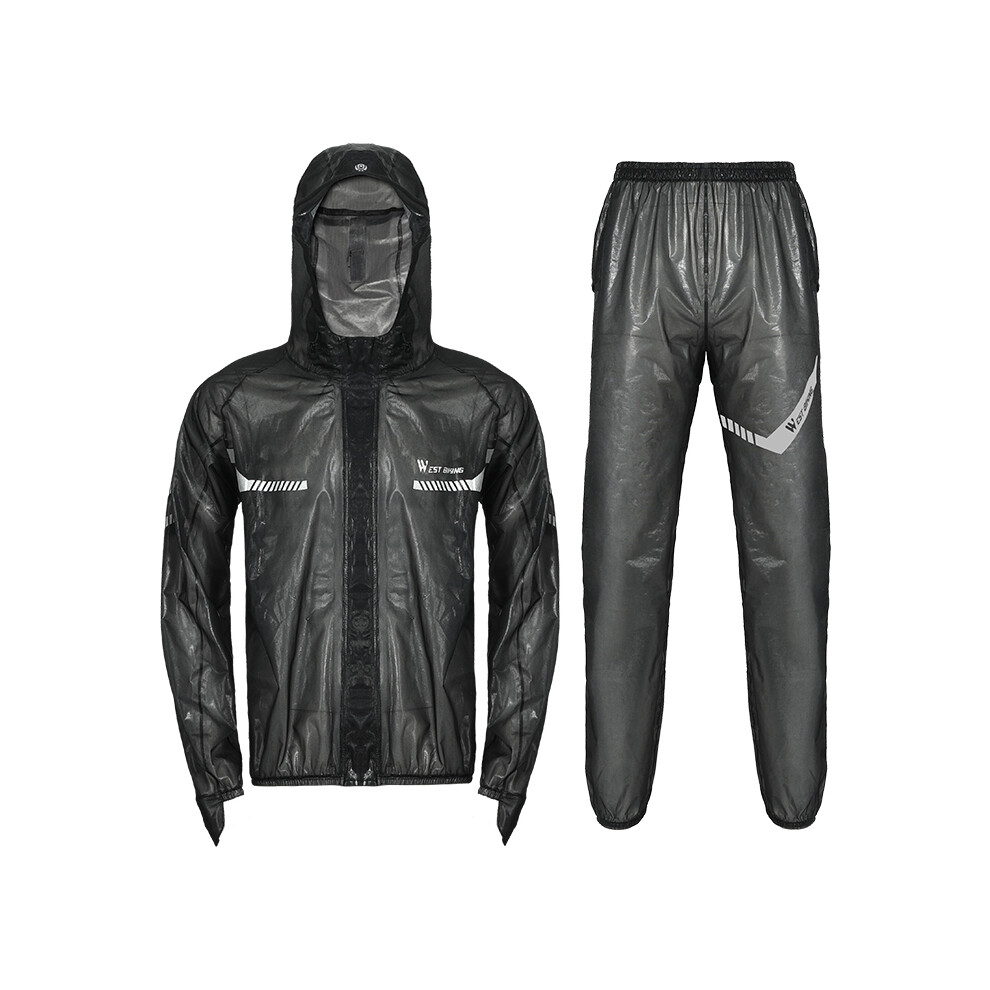 Maxpower ( Suit, M) Cycling Raincoat Waterproof Breathable Cycling Jacket Reflective Clothing Men Sports Mtb Bike Raincoat Ciclismo Black