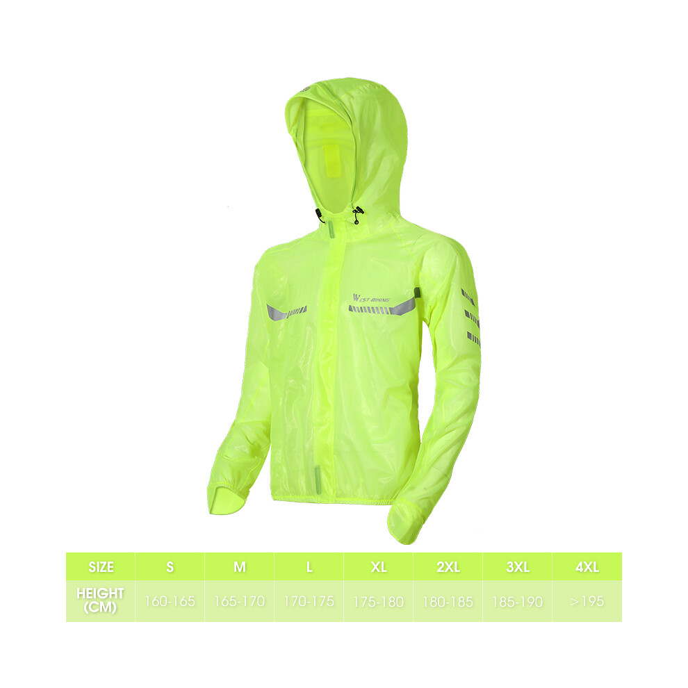 Maxpower ( Coat, 4XL) Cycling Raincoat Waterproof Breathable Cycling Jacket Reflective Clothing Men Sports Mtb Bike Raincoat Ciclismo Green