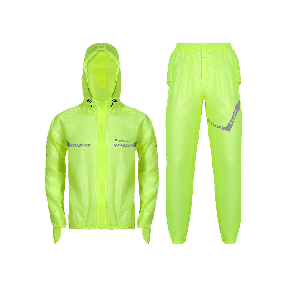 Maxpower ( Suit, Xl) Cycling Raincoat Waterproof Breathable Cycling Jacket Reflective Clothing Men Sports Mtb Bike Raincoat Ciclismo Green