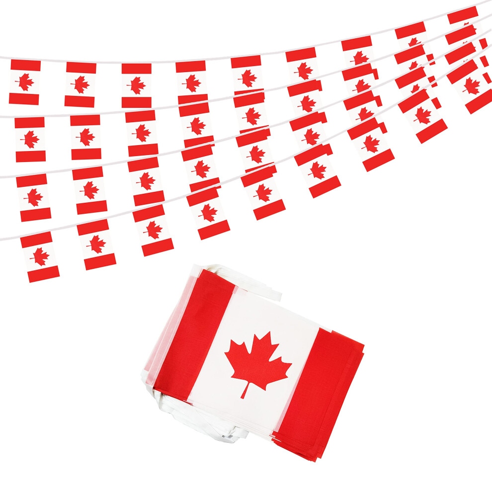 Bclin 50 Feet Canada Banner Flag String Canadian Mini Flag Small Banner Fo