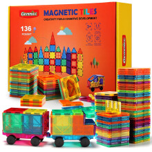 Gemmicc Tuiles magn   tiques Deluxe 136 pi   ces Blocs de construction Jouets magn   tiques pour