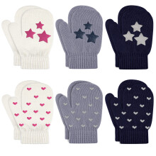 ONESING 5 Pares de Luvas de Bebé Negras Luvas Quentes para Inverno Meninas Meninos