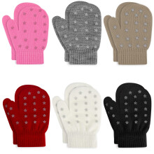 ONESING 5 Pares de Luvas para Crianças Luvas Pretas Quentes para Bebês Luvas de Inverno Meninas Meninos