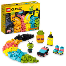 Lego Classic Creative Neon Colors Fun Brick Box Set 11027 Building Toy fr att skapa en bil ananas frmmande rullskridskor och mer praktiskt lra