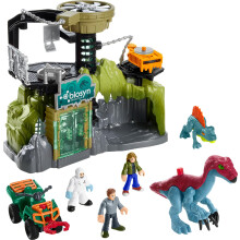 Fisher-Price Imaginext Jurassic World Toy Dinosaur Lab Playset Owen Grady Maisie & Dr. Grant Figures for Preschool Kids Ages 3+ Years