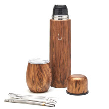 Set completo per Yerba Mate BALIBETOV - Thermos per Mate moderno con zucca, bombilla e spazzola per la pulizia inclusi - Tutto in acciaio inossid
