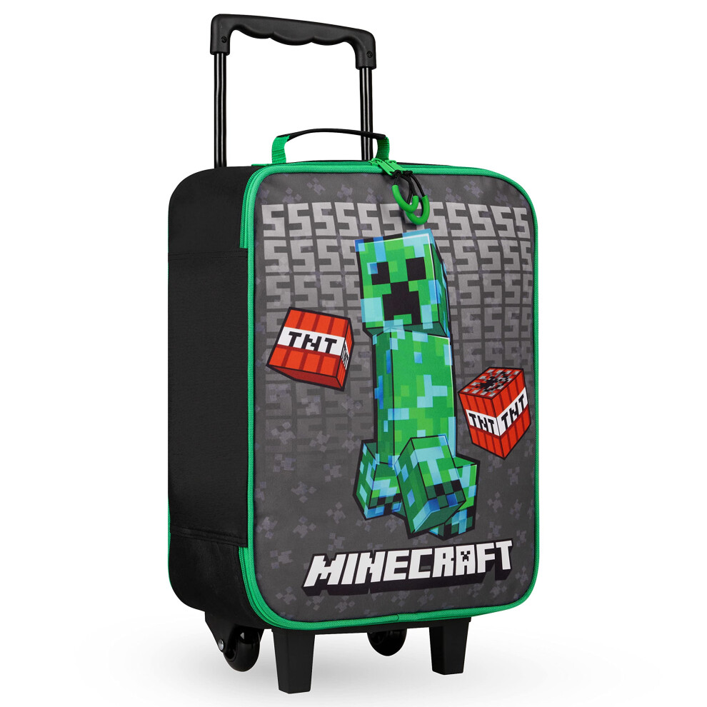 Minecraft Kids Suitcase with Wheels Small (46 cm x 30 - 15 L), Black - Image 3