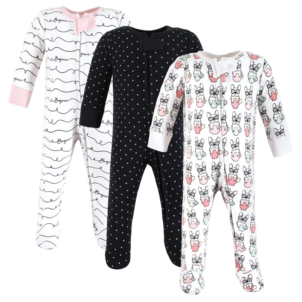 Hudson Baby Unisex Baby Baumwolle Schlafen Und Spielen Bonjour 3-6 Monate-image