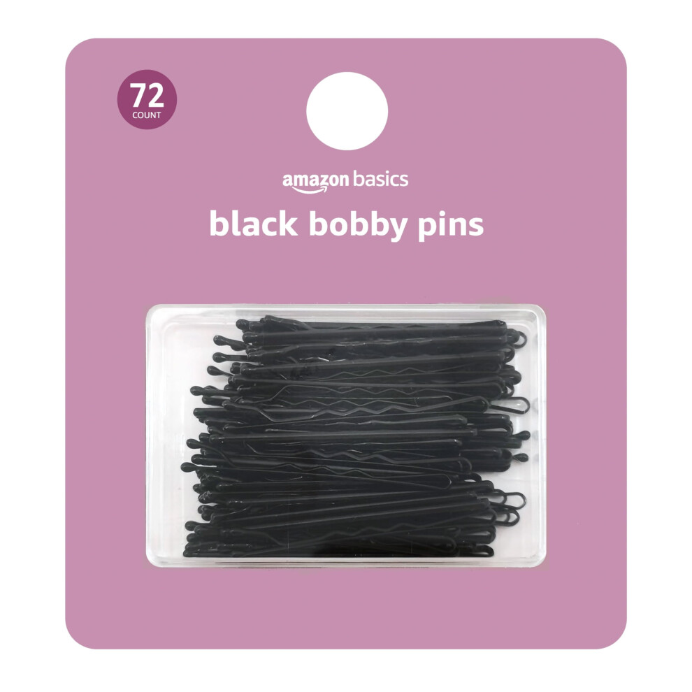 Amazon Basics Bobby Pins in Case Black 72 Count